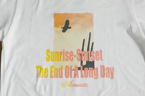 ★TWINSACOUSTICアコースティック★『SUNRISE SUNSET』Tシャツホワイト