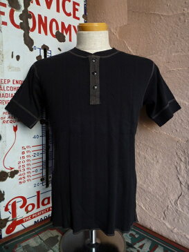 ★WHITESVILLEホワイツビル★S/S HENLEY T-SHIRT WV-74988フラットシーマ縫製ハリヌキヘンリーTシャツ119BLK