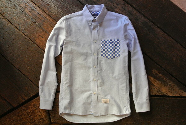 SALE! 30%OFF!!★XLARGE エクストララージ★CHECKERED POCKET B.D SHIRT長袖シャツブルー