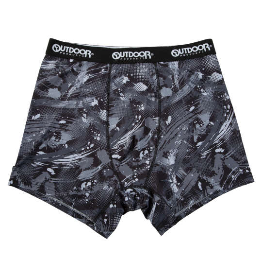 OUTDOOR PRODUCTS ポリエステルベア天スプラッシュ柄ボクサーパンツ (3L 4L 5L 6L 7L 8L) (ブラック) サイズウエスト(適応)3L95〜110&nbsp;&nbsp;&nbsp;&nbsp;&nbsp;&nbsp;&nbsp;&nbsp;&nbsp;4L105〜120&nbsp;&nbsp;&nbsp;&nbsp;&nbsp;&nbsp;&nbsp;&nbsp;&nbsp;5L115〜130&nbsp;&nbsp;&nbsp;&nbsp;&nbsp;&nbsp;&nbsp;&nbsp;&nbsp;6L125〜140&nbsp;&nbsp;&nbsp;&nbsp;&nbsp;&nbsp;&nbsp;&nbsp;&nbsp;7L135〜150&nbsp;&nbsp;&nbsp;&nbsp;&nbsp;&nbsp;&nbsp;&nbsp;&nbsp;8L145〜160&nbsp;&nbsp;&nbsp;&nbsp;&nbsp;&nbsp;&nbsp;&nbsp;&nbsp; 商品説明 ボクサーパンツです。【サイズについて】サイズ表のウエストサイズは適応範囲となります。【素材】つるっとした手触りのポリエステル素材。ストレッチ素材が編みこまれており、伸び感のあるベア天竺生地。前閉じ／ストレッチ／プリント(転写)／ボクサータイプ／ベア天竺【返品交換について】 開封前なら返品交換できます。 品質 身生地:ポリエステル 95%ポリウレタン 5%ウエストゴム: ポリエステル 100% カラー 2&nbsp;ブラック
