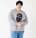 大きいサイズ メンズ クルーネック スウェット アッシュ 1278-3608-1 3L 4L 5L 6L FUN for modemdesign face oj...