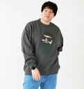大きいサイズ メンズ クルーネック スウェット ブラック 1278-3608-2 3L 4L 5L 6L FUN for modemdesign face oj...