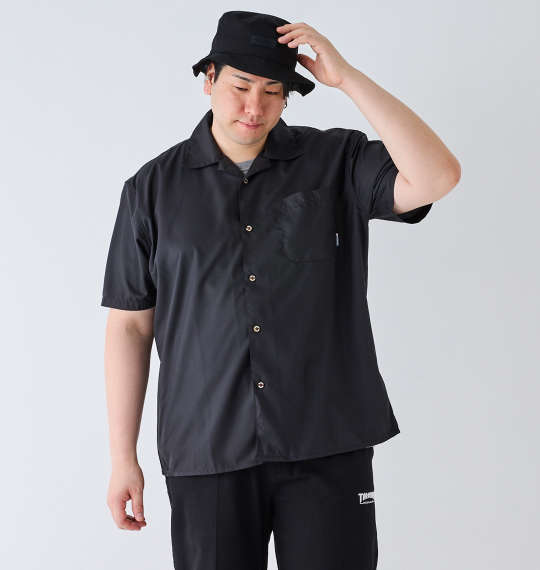 【ポイント20倍！11/27まで！】大きいサイズ メンズ 半袖オープンシャツ ブラック OUTDOOR PRODUCTS アウトドアプロダクツ 3L 4L 5L 6L 7L 8L 1257-4222 カジュアル 涼感 シャツ ビッグサイズ男性用 おしゃれ 通気性 快適着心地 デイリーユース ファッション
