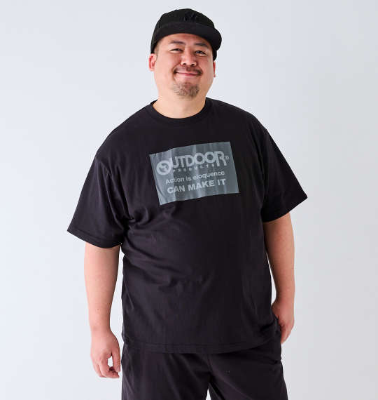 大きい メンズ天竺半袖Tシャツ OUTDOOR PRODUCTS(アウトドア プロダクツ) 3L 4L 5L 6L 7L 8L ブラック1258-4222- 大きいメンズ スポーツウェア カジュアルシャツ 夏用トップス 通気性良い シンプルデザイン プレゼント 男性用ギフト
