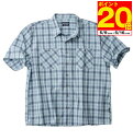 【ポイント10倍!5/16 23:59まで!】大きいサイズ メンズ サッカーチェック半袖シャツ ミント系 OUTDOOR PRODUCTS アウトドアプロダクツ...