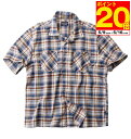 【ポイント10倍!5/16 23:59まで!】大きいサイズ メンズ チェックオープンカラー半袖シャツ ベージュ系 OUTDOOR PRODUCTS 3L 4L ...