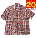 【ポイント10倍!5/16 23:59まで!】大きいサイズ メンズ チェックオープンカラー半袖シャツ エンジ系 OUTDOOR PRODUCTS 3L 4L 5...
