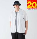【ポイント10倍!5/16 23:59まで!】大きいサイズ メンズ 半袖オープンカラーシャツ ホワイト OUTDOOR PRODUCTS アウトドアプロダクツ ...