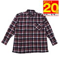 【ポイント10倍!5/16 23:59まで!】大きいサイズ メンズ ビエラチェック長袖シャツ レッド系 OUTDOOR PRODUCTS アウトドアプロダクツ ...