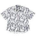 大きいサイズ メンズ ボタニカル柄半袖シャツ KARL KANI 3L 4L 5L 6L ホワイト カジュアル 快適 おしゃれ 大人向け リゾート ファッション 着心地抜群 旅行 1277-5241- 人気 速乾 涼感 通気性 柄シャツ メンズファッション 夏服 シンプル 半袖トップス