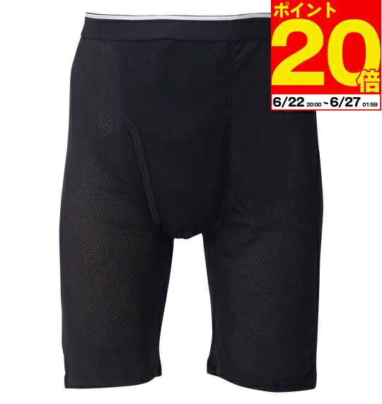 大きいサイズ メンズ 下着 ロングボクサーパンツ ブラック BREEZE/DRY 前開き ボクサータ