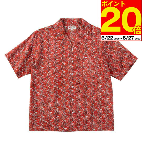 楽天Bigsizeselectshop-avanty【ポイント20倍！6/27 01:59まで】大きい メンズ 裏使い総柄プリントオープン半袖シャツ H by FIGER カジュアルシャツ 3L 4L 5L 6L オレンジ 1267-5202- 大きめ おしゃれ 夏服男性用 ゆったり 着心地良い ビッグ ファッション 爽やか 着こなし