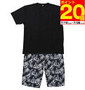 【ポイント20倍!7/26 01:59まで!】大きい メンズ ベア天竺半袖Tシャツ+六分丈パンツ Mc.S.P カジュアルウェア ブラック 3L 4L 5L 6L 7L 8L 1279-5215- おしゃれ 快適 部屋着 夏用 シンプル 柔らかい ルームウェア スポーツウェア
