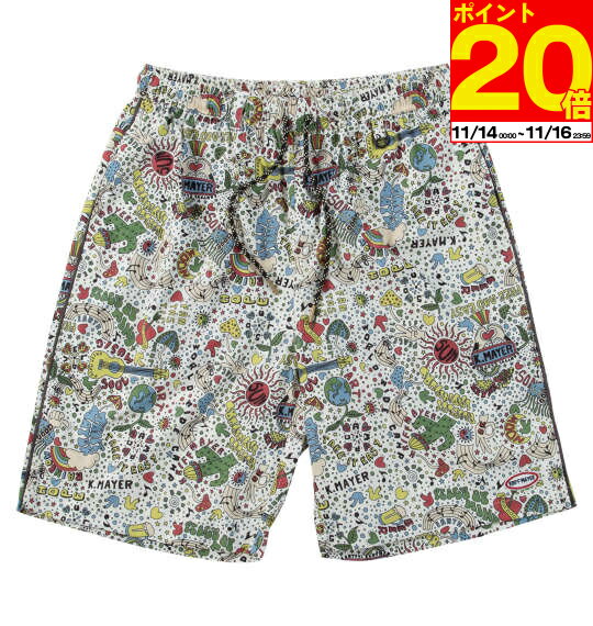 【ポイント20倍！11/16まで！】大きいサイズ メンズ かるさらエアー総柄プリントハーフパンツ KRIFF MAYER カジュアルパンツ 3L 4L 5L 1274-5500- 通気性 吸汗速乾 ストレッチ 軽量 デザイン おしゃれ 夏用 リラックスフィット 旅行用 スポーツウェア