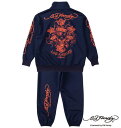 大きいサイズ メンズ プリントジャージセット Ed Hardy 3L 4L 5L 6L 8L カジュアル ジャージ 上下セット スポーツウェア 快適 おしゃれ ...