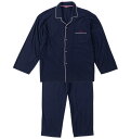 大きい メンズ TC天竺長袖パジャマ marie claire homme 3L 4L 5L 6L 7L 8L カジュアルウエア ネイビー1279-4301- 快適 睡眠 柔らかい 通気性 おしゃれ 大人用 リラックス 春 プレゼント ルームウェア