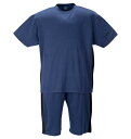 【ポイント10倍!5/16 23:59まで!】大きいサイズ メンズ ハニカムメッシュ脇切替半袖Tシャツハーフパンツセット COLLINS 3L 4L 5L 6L...