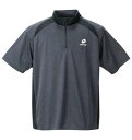 大きいサイズ メンズ DRYメッシュ杢×無地ハーフジップ半袖シャツ LOTTO 3L 4L 5L 6L 7L 8L