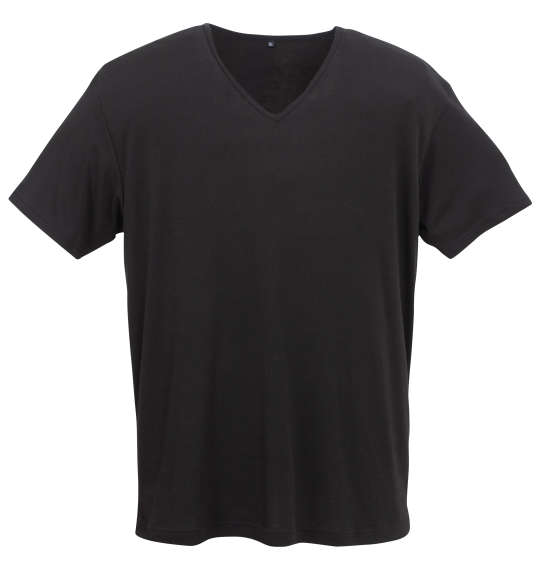 【4/4 20:00~期間限定！ポイント20倍！】大きいサイズ メンズ 下着 半袖VTシャツ ブラック Heatchanger 吸湿発熱 保温 スメルケア加工(抗菌防臭+制菌) 部屋干し対応 3L 4L 5L 6L 7L 8L 1249-4360