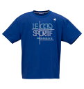 大きい メンズ 接触冷感ストレッチグラフィック半袖Tシャツ LE COQ SPORTIF 4L 5L 6L カラーブルー1278-5260- 夏用 クール 涼感 カジュアルウェア スポーツウェア ビッグ 快適 おしゃれ ストレッチ素材 吸汗速乾 ルコック