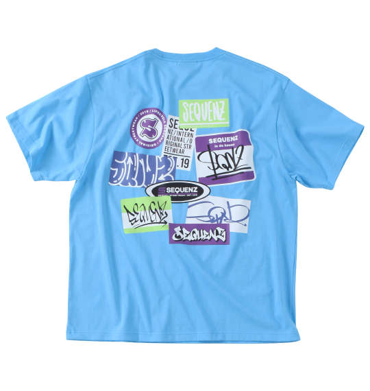 大きい メンズ SQNZタグズ半袖Tシャツ SEQUENZ 3L 4L 5L 6L 7L 8L アクア 1258-3284- ビッグファッション スタイリッシュ ポイント 大人カジュアル 涼感 快適 おしゃれ おすすめ