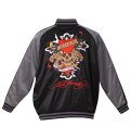 Ed Hardy 刺繍スカジャン 【店内全品いつでもポイント5倍以上】大きいサイズ メンズ ビッグサイズ 服 3L 4L 5L 6L 8L 大きいサイズ専門店 ビックサイズ 超特大 エドハーディー 背面デザイン バ…