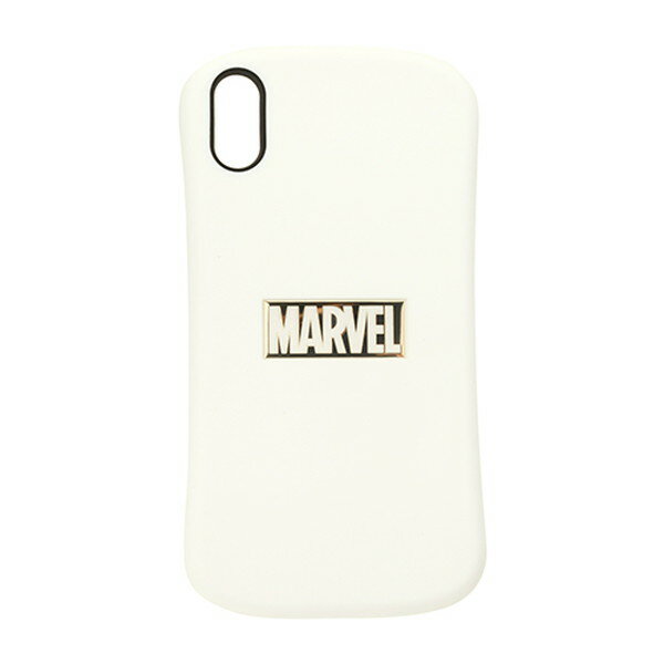 MARVEL iPhone XS Max(6.5インチ)用 シリコンケース ロゴ/ホワイト&ゴールド　PG-DCS591MVL【メール便送料無料】