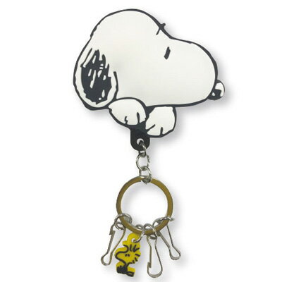 ◇ SNOOPY(スヌーピー) ラバークリップ キーチェーン スヌーピー フェイス　13694【snoopy/PEANUT/鍵/カギ/バッグキークリップ/キークリップ】【あす楽対応】