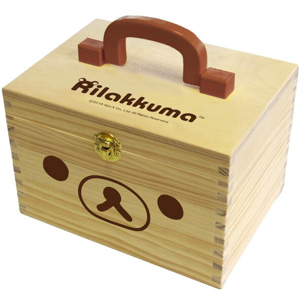 リラックマ グッズ リラックマ 収納箱　RK4800【リラックマ/コリラックマ/キイロイトリ/サンエックス/収納/木製/裁縫箱/救急箱/コスメボックス/インテリア/プレゼント】【あす楽対応】のサムネイル