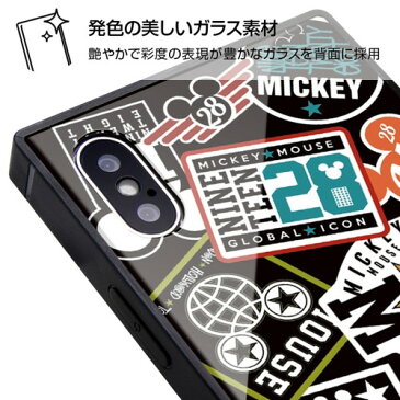 イングレム ディズニー iPhoneXS (5.8インチ) iPhoneX 専用 耐衝撃ガラスケース KAKU/『Collage/ブラック』_01 IQ-DP20K1B/MK002【メール便送料無料】