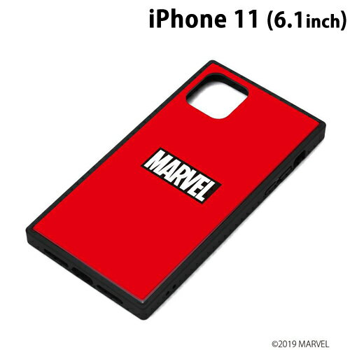 Rakuten - MARVEL iPhone11 (6.1インチ) ガラスハイブリッドケース ロゴ/レッド　PG-DGT19B11MVL【メール便送料無料】