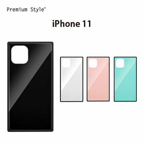 Rakuten - iPhone 11 (6.1インチ) ガラスハイブリッドケース　PG-19BGT01BK/PG-19BGT02WH/PG-19BGT03PK/PG-19BGT04BL【メール便送料無料】