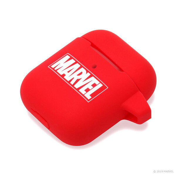 MARVEL Air Pods充電ケース シリコンカバー ロゴ/レッド　PG-DAPC04MVL