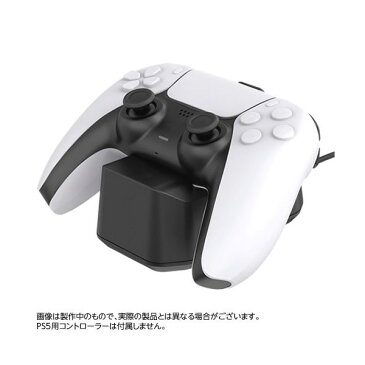 CYBER PS5用 置くだけで充電できるコントローラースタンド ブラック CY-P5OCCS-BK【プレイステーション/PlayStation/プレステ/充電器/コントローラー/スタンド/充電/置くだけ充電】