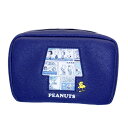 スヌーピー ボックスポーチ 窓あきシリーズ ネイビー SPCQ-133snoopy/すぬーぴー/ピーナッツ/PEANUTS/収納/メイク/ネイル/小物入れ/化粧...