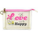 スヌーピー 3ポケットポーチ Love and Happy ピンク SPZ-2262snoopy/すぬーぴー/ピーナッツ/PEANUTS/収納/メイク/ステーシ...