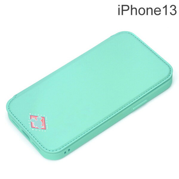 Rakuten - ディズニー iPhone 13用 ガラスフリップケース ミッキーマウス/ブルー PG-DGF21K02MKYiphone/IPHONE/アイフォン/スマホ/スマートフォン/ケース/カバー/ジャケット/手帳型/ブックタイプ
