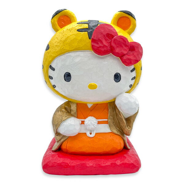 Rakuten - 【送料無料】ハローキティー ポリレジン貯金箱 はろうきてぃ 福寅 26842HELLO KITTY/サンリオ/キャラクター/開運/寅年/干支/トラ/正月/年始/インテリア/コラボ
