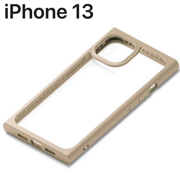 Rakuten - iPhone 13 用 ガラスタフケース スクエアタイプ ベージュ PG-21KGT07BE【メール便送料無料】