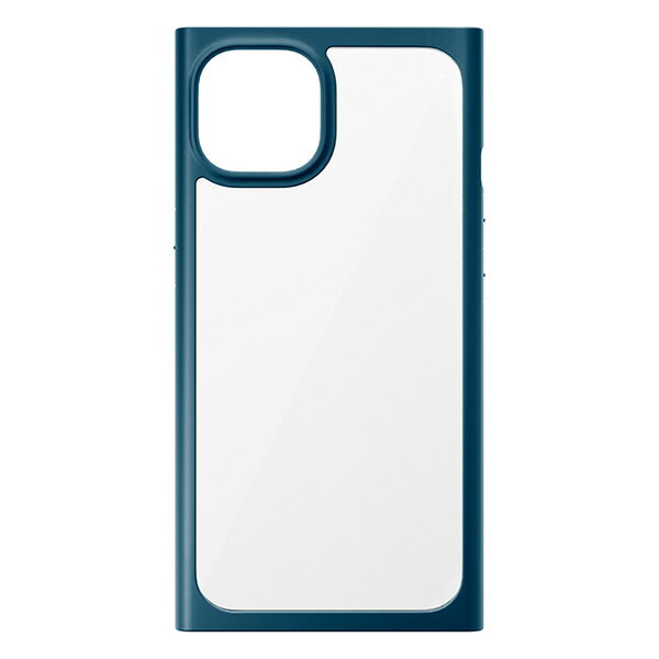iPhone 13 用 ガラスタフケース スクエアタイプ ネイビー PG-21KGT08NV【メール便送料無料】