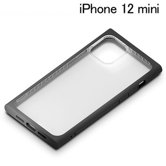Rakuten - iPhone 12 mini用 ガラスタフケース スクエアタイプ ブラック PG-20FGT05BK【メール便送料無料】