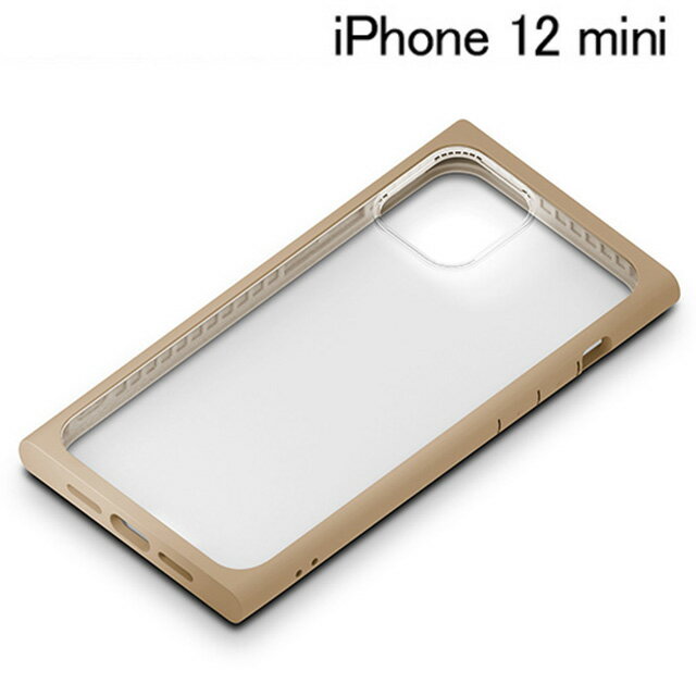 Rakuten - iPhone 12 mini用 ガラスタフケース スクエアタイプ ベージュ PG-20FGT07BE【メール便送料無料】