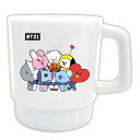 BT21 スタッキングマグ ホワイト BT-STM-WHBTS/ラインフレンズ/LINE/キャラクター/ランチ/キッチン/マグカップ/コップ/食事/歯磨き/収納/積み重ね