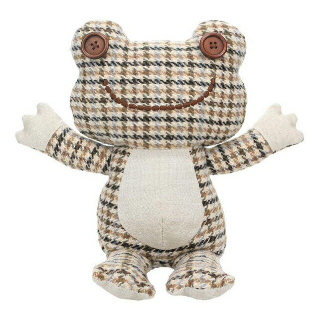 かえるのピクルス ハグぬいぐるみ ブラウンチェック 175151-22pickles the frog/カエル/蛙/ぴくるす/かわいい/キャラクター/雑貨/生活雑貨/インテリア/ぬいぐるみ/コレクション【アウトレット】