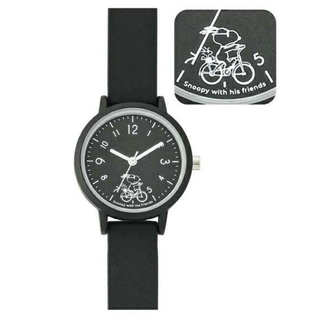 スヌーピー ラインアートラバーウォッチ ブラック PNT034-3BKすぬーぴー/PEANUTS/ピーナッツ/キャラクター/雑貨/生活雑貨/腕時計/時計/カジュアル/シンプル【激安メガセール！】【あす楽対応】のサムネイル
