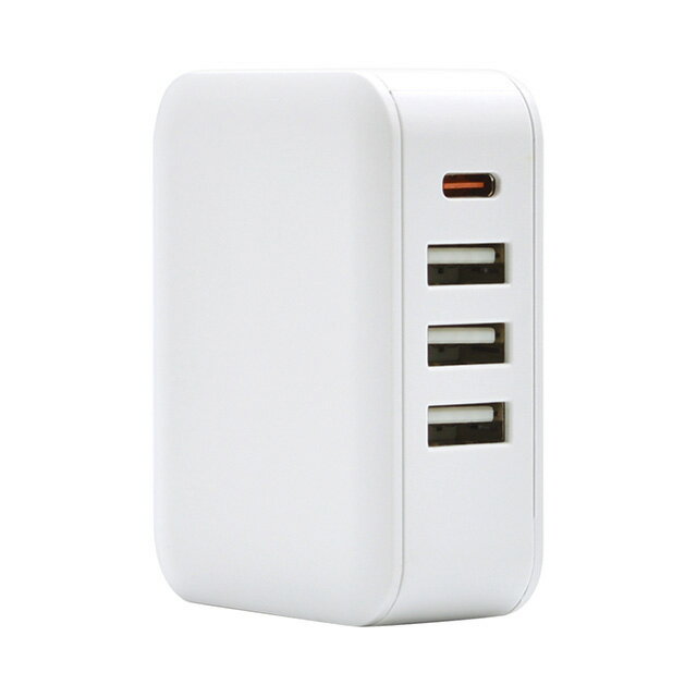 【送料無料】ラスタバナナ AC充電器Type−Cポート PD20W USB−A*3ポート 5V/2.4A WH RACC3A32W01WH