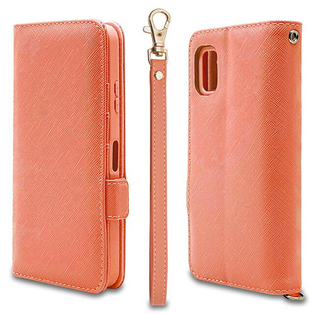 Rakuten - ラスタバナナ AQUOS wish3 ハンドストラップ付き手帳型ケース CPK カード4枚 7556AQOW3BOSH-53D/A302SH/ケース/カバー/手帳型/カード入れ/おしゃれ/スタンド機能/シンプル/大人/レディース/メンズ/ハンドストラップ付き/コーラルピンク