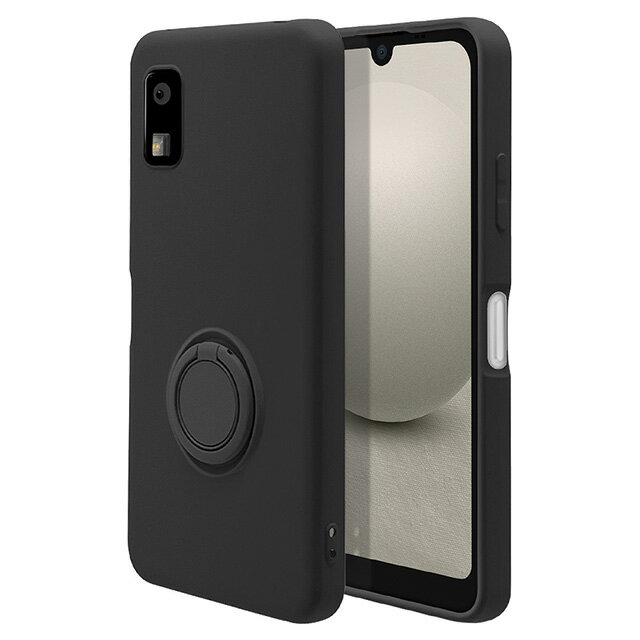 Rakuten - ラスタバナナ AQUOS wish3 TPUリングケース BK 7562AQOW3TPSH-53D/A302SH/ケース/カバー/ソフトケース/TPU/スマホリング付き/落下防止/スタンド/ストラップホール/ブラック