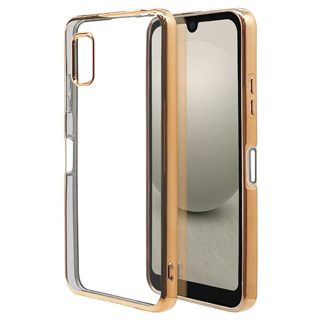 Rakuten - ラスタバナナ AQUOS wish3 TPUメタルフレームケース GD 7567AQOW3TPSH-53D/A302SH/ケース/カバー/ソフトケース/TPU/耐衝撃吸収/クリア/透明/メタルフレーム/ストラップホール/ゴールド