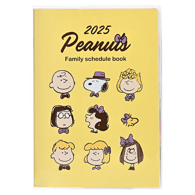 スヌーピー 【2024年12月始まり】2025年 家族手帳 B6薄型 リボン＆コミック 648SQB2025年度/令和7年度/予定表/SNOOPY/PEANUTS/ピーナッツ/キャラクター/スケジュール帳/手帳/メモ帳/ノート/ステーショナリーのサムネイル